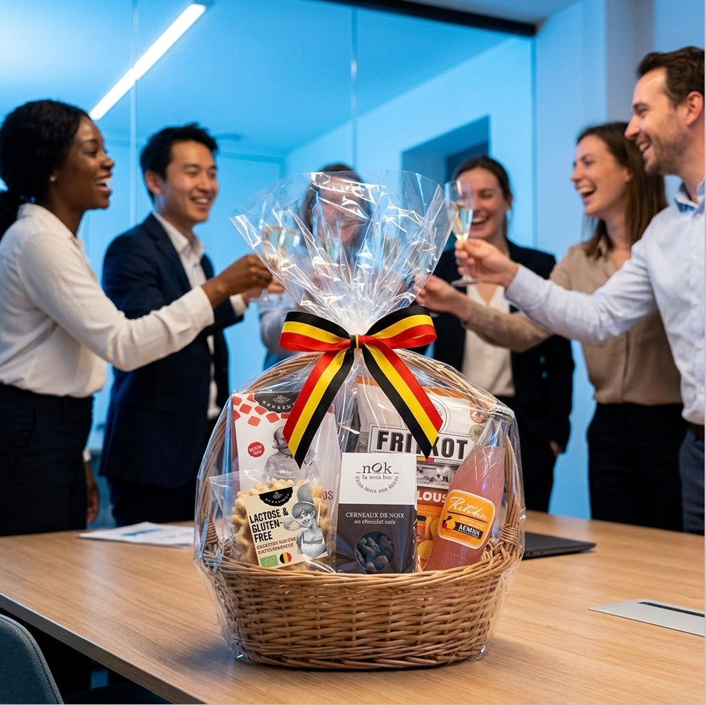 Découvrez l'art de vivre à la belge à travers ce panier gourmand soigneusement composé, véritable reflet de l'excellence et de la diversité belge. Un cadeau d'exception, à offrir ou à s'offrir, pour célébrer chaque moment qui compte.

Sans Cuberdons.
