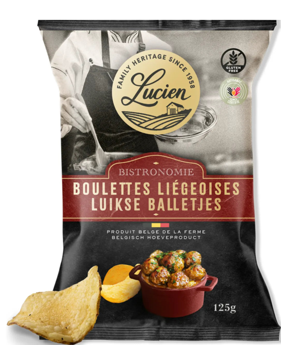 Chips artisanales saveur boulets à la liégeoise- Les Chips de Lucien